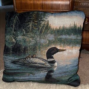 Loon Tapestry Throw Pillow